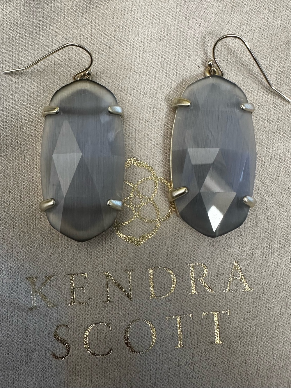 Kendra Scott Esme Drop Earrings Slate Cat’s Eye Gold